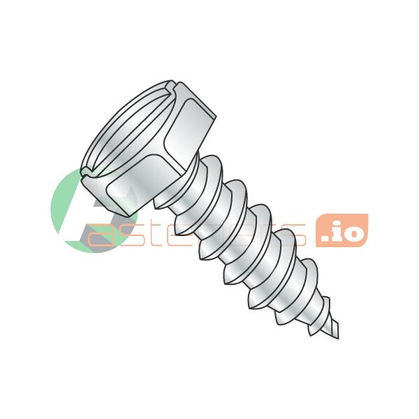 Newport Fasteners Sheet Metal Screw, #14 x 3/4 in, Zinc Plated Steel Hex Head Slotted Drive, 3000 PK 842093 - main